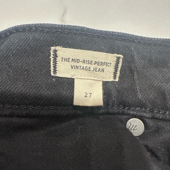 Madwell The Mid-Rise Perfect Vintage Jean-Clean Black Wash-Size 27 - Picture 11 of 12